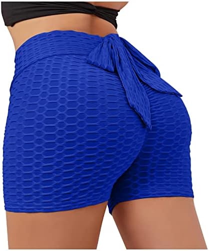 Kratke kratke kratke hlače za ženske teksturirane guzice za podizanje plijena za plijen visoki struk protiv celulitne scronke joge