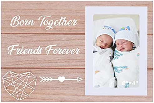Twin Baby Picture Frame poklon za novu mamu tatu par-okvir za fotografije poklon za tatu mama blizanaca-rođeni zajedno prijatelji zauvijek - Blizanci poklon za bebu za majku oca