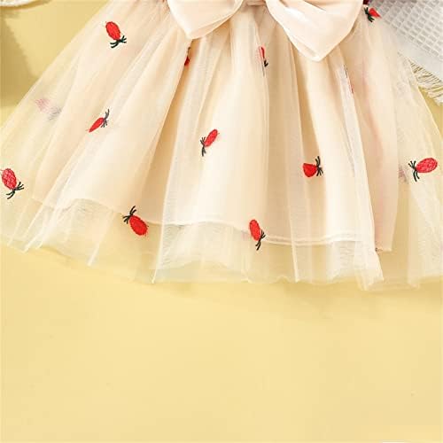 KAGAYD djevojčice oblače male djevojke kratki rukavi Bowknot voće štampa til princeza haljina haljine za plesne zabave odeća odeća