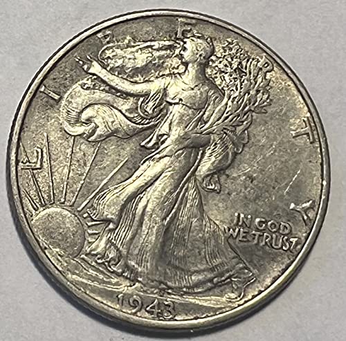 1943 P srebrna šetnja Liberty polu-dolar VF-XF Vrlo fini detalji Stanje