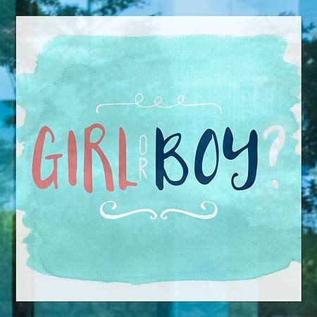 CGsignLab | Unutarnji krug Spol Otkrivanje -watercolor Boy ili Girl -Square Očisti prozor Cling | 24 x24