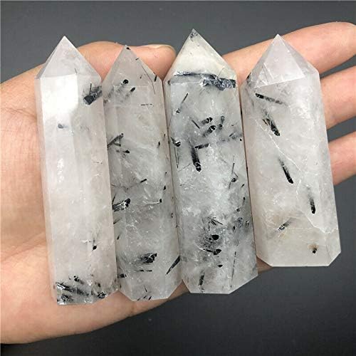 Ertiujg husong312 5 kom. Prirodni turmalinski crna kosa kvarcna rutilirana kristalna tačka štapić za liječenje Reiki prirodno kamenje