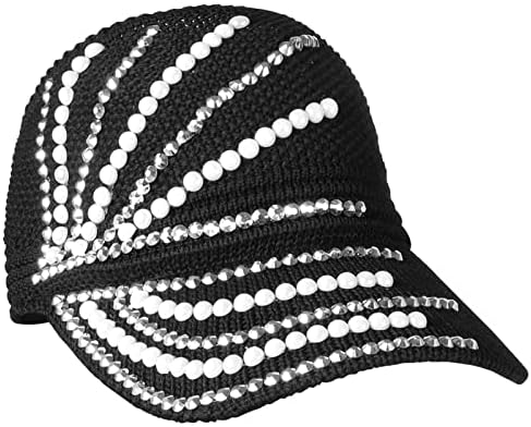 Coxeer 1 proussed rhinestone kristals Ponytail šeširi, podesiva bejzbol kapa, moderan otvoreni vrhunski sportski viziri za žene
