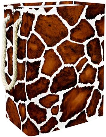 Inhomer životinjska žirafa uzorak ispisa kože velika korpa za veš vodootporna sklopiva korpa za odjeću za organizatore igračaka za