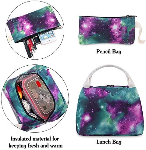 Galaxy ruksak Junlion Galaxy Set 3-in-1 Dječje školske torbe, backpack backpack back back torbica za olovku za tinejdžerske dečke