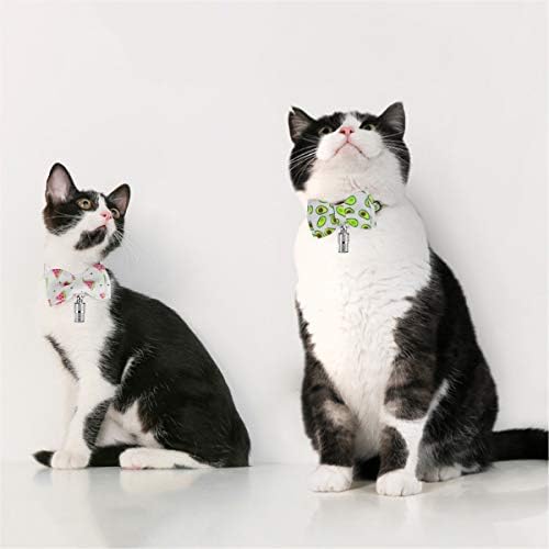 Ameolela 2 pakovanja otcepljena kragna za mačke, sigurnosne podesive kragne za mačke sa slatkom leptir mašnom i zvonom sa 2 pakovanja