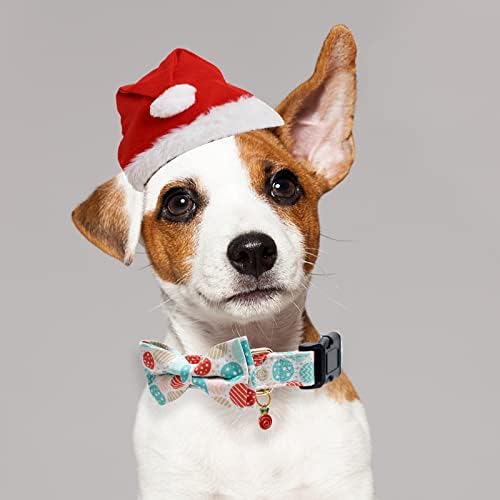 Pamučni božićni psi ovratnik sa lukom kravate crvene zelene zlatne ogrlice za djevojčice ženski dječaka male male srednje velike pse sa kuglicama ukrasima l