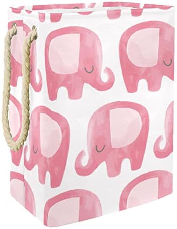 Inhomer Elephant Pink životinja velika korpa za veš vodootporna sklopiva korpa za odeću za organizatore igračaka za odeću, kućni dekor
