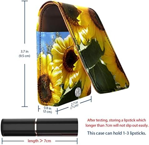Suncokretova priroda žuta ljetna cvjetna futrola za ruž sa ogledalom za organizaciju prijenosnog držača torbice