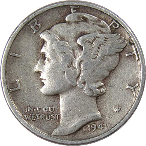 1941. Merkur Dime VF Veoma fini 90% srebrni 10C Kolekcionar američkog novčića