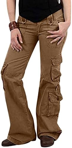 Zlovhe ženske teretne pantalone, ženske baggy teretni hlače sa džepovima širine noge pantalone labave kombinezone duge hlače gaće