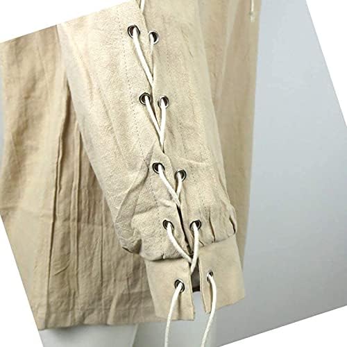 Zdfer Gothic majice za mens, plus veličina s dugim rukavima srednjovjekovni retro zavojni pulover mock vrat vintage casual labav vrhovi