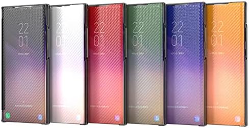 Xyx Flip Case za Samsung Note 20 Ultra, karbonska vlakna Ultra Slim Clear View zaštitni poklopac za cijelo tijelo za Galaxy Note 20 Ultra, Bijela