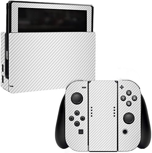 Monyykins kože kompatibilan sa Nintendo prekidačem - bijelim karbonskim vlaknima | Zaštitni, izdržljivi i jedinstveni poklopac zamotavanja