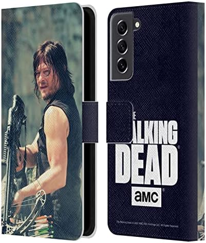 Dizajn kućišta za glavu zvanično licenciran AMC Walking Dead Archer Daryl Dixon kožna Navlaka za novčanik za knjige kompatibilna sa Samsung Galaxy S21 FE 5G