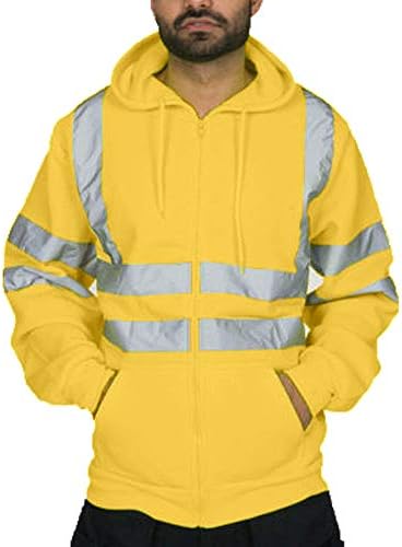 WenKomg1 Unisex Reflection Hoodie Visoko vidljivosti sigurnosni kaput sa džepom laganom jaknom sa kapuljačom