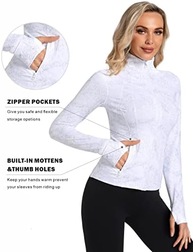 Costdyne Womens Sports Trčanje Yoga Jakne Slim Fit Full Zip Trag Jacket Turtleneck Workwout Jacket