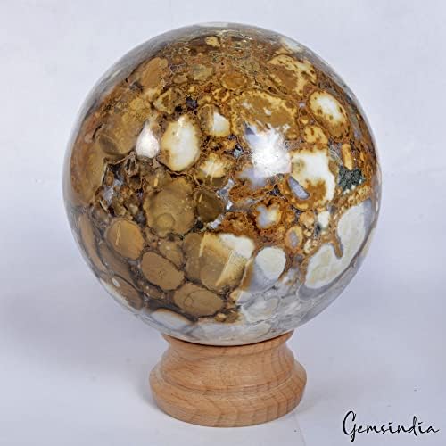 Gemsindia 6150 CT Prirodni okean Jasper dragulj Crystal Sphere Beal Ball W stand ~ 3.75 u promjeru