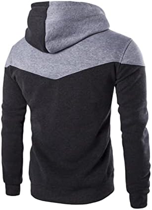 Muški kontrastni pulover s kapuljačom s kapuljačom, teška u boji Blok Fleece dukseri modni atletski sport Topli duksevi