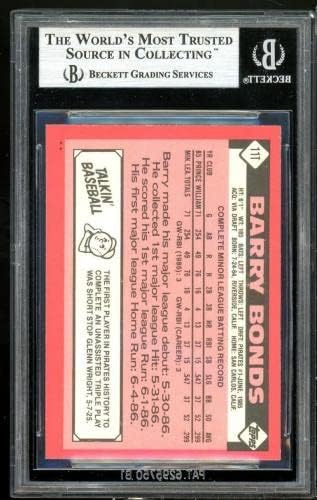 Barry Bonds Rookie Card 1986 TOPPS Trgovano 11T BGS 9 - bejzbol pločaste rookie kartice