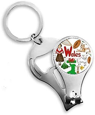 Wales Love Heart UK Pejzaž Nacionalni zastava Nail nipper prsten za nokte Ključ za ključeve Clipper