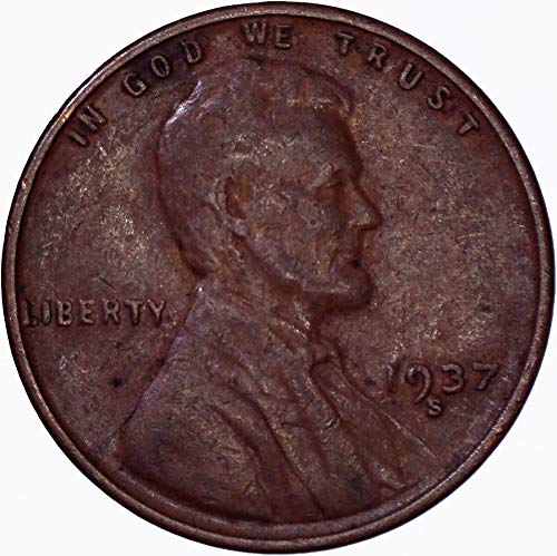 1937 s Lincoln pšenični cent 1c Veoma dobro