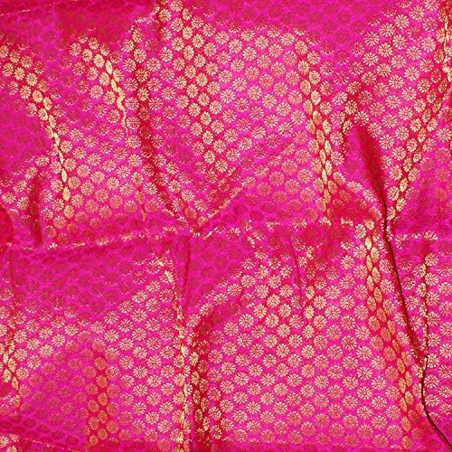 CraftyArt tamno ružičasta Brokatna umjetnička svilena tkanina u dvorištu vjenčanje Lehenga bluza suknja jastuk navlaka torbica Kućni dekor Brokatna tkanina