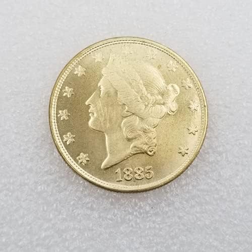 Kocreat Copy 1885-cc Flowing frizerski dolar Liberty Morgan Gold Coin dvadeset dolar-replika USA Suvenir Coin kolekcija