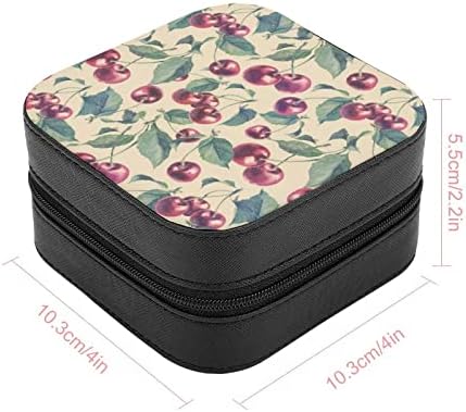 Trešnja uzorka kutije za nakit PU kožna prenosiva zaslon za pohranu kutija Mini futrola za žene poklon