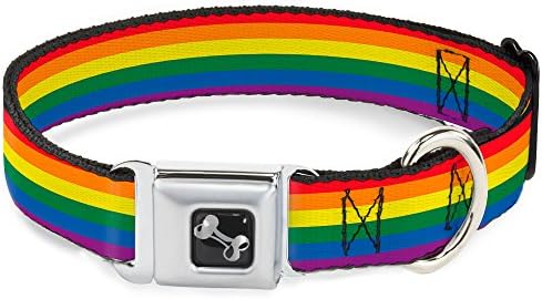 Konkl-dolje ovratnik za pse sigurnosni pojas zastava zastava za zastavu Rainbow 15 do 26 inča 1,0 inča širine, l - Odgovara 15-26 - 1,0 širok, višebojni