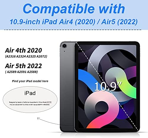 Kenke magnetska futrola za iPad Air 5. generaciju 2022, iPad Air 4. Gen 2020, rotirajuća odvojiva futrola, protiv prsta, auto spavanje