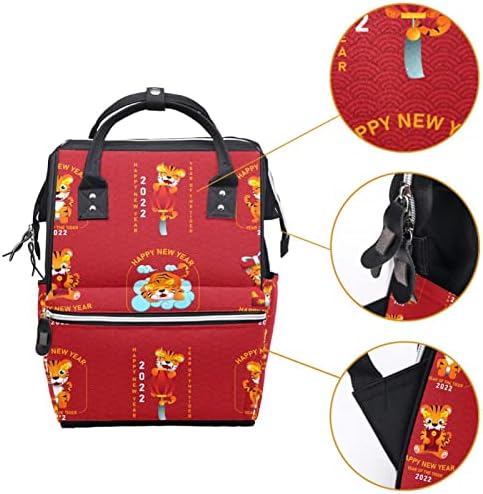 Guerotkr putnički ruksak, vrećice za pelene, ruksak pelena, tigra kineski stil 2022 uzorak