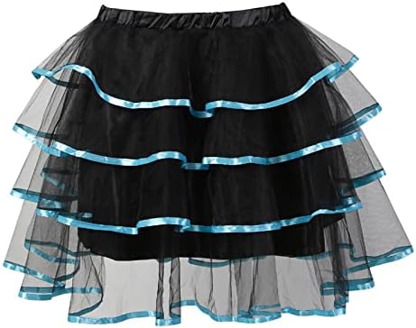 Gotička suknja za žene 50s Vintage podsuknje Bubble Ballet suknja Tutu Tul visokog struka slojevita ruffle hem Mini Suknja