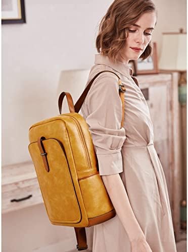 Bromenska kožna backpack za laptop za žene 15,6 inča računarski ruksak za kocku za putničku torbu sa ženskim novčanicom