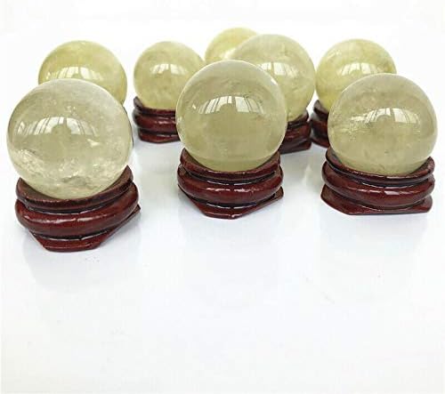 Heeqing AE216 1pcs 27-30mm prirodne citrinske kuglice žuta kvarcna kristalna sfera kristalna kugla zacjeljivanje prirodnog kamenja i minerala Crystal