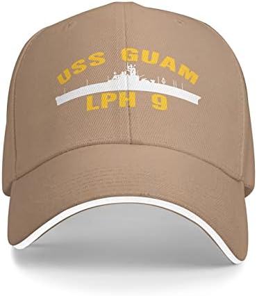 Mornary USS Guam lph-9, muškarci žene oprušene pamučne pamučne bejzbol vintage podesivi poklopac tata šešira sportski kamiondžija