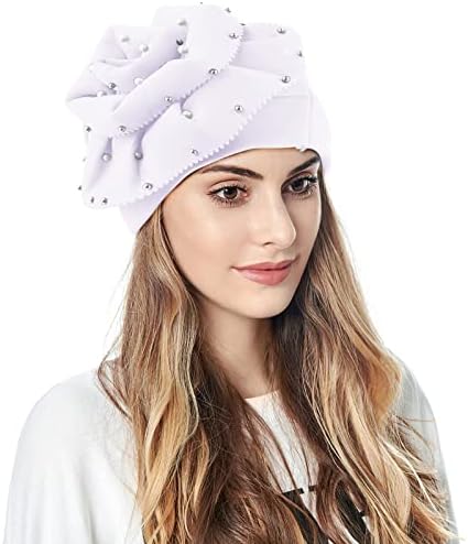 Žene casual veliki cvjetovi Solid Heat kapa za šešir za šešir muslimanska turbanska kapa Slouchy Headwear ženski kapu