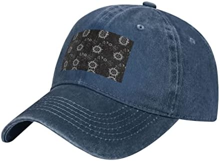 Aseelo Supernatural Simboli Crni ispisani bejzbol kapa, kaubojski šešir za odrasle prilagodljiv, dostupan tokom cijele godine