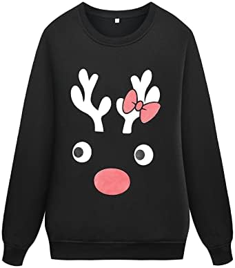 Diyago Crewneck jelene majice za porodicu, Božićnim podudaranjem mame i mi praznične duksere smiješni pulover s dugim rukavima