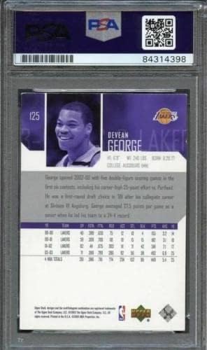 2003-04 Gornja paluba 125 Devean George potpisana kartica Auto PSA ploča - košarkaške ploče Rookie kartice