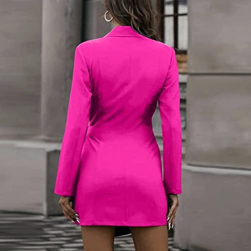 NOKMOPO Mini haljine za žene modna haljina Radna kancelarija Casual otvoreni prednji kardigan čvrsti dugi rukavi haljine za odelo