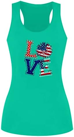 Žene 4. srpnja vrhovi američke zastave Patriotske majice Novelty Grafički teers Summer Camo Racerback Vest Ležerne prilike