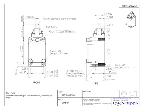 Omron WLD-LD prekidač opšte namene, standardno opterećenje, LED indikator, gornji klip