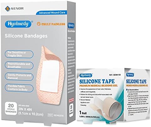 Silikonske šake za medicinsku ocjenu + hisimedijski silikonski ljepljivi zavoji za osjetljivu kožu 2 x4