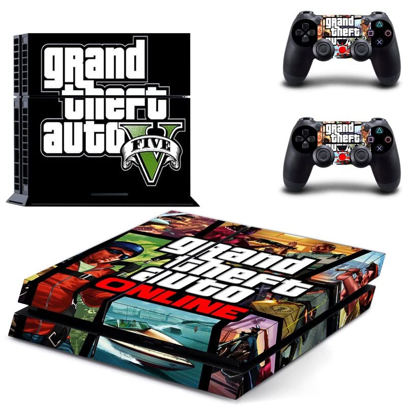Igra Grand GTA Theft i Bauto PS4 ili PS5 naljepnica za kožu za PlayStation 4 ili 5 konzola i 2 kontrolera naljepnica Vinyl V4915