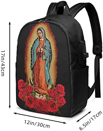 Djevica Mary backpacks poslovni izdržljivi ruksak za laptop sa USB punjenjem priključka za priključak za školu za muškarce za muškarce Žene odgovaraju 13-16 inča prijenosnih računala i laptopa