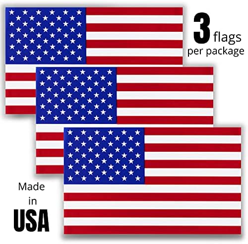 Američki zastava naljepnica za zatvaranje 3 paketa vinilnih naljepnica za automobile Statičke neljepljive naljepnice 3 x 5 inča Idealno
