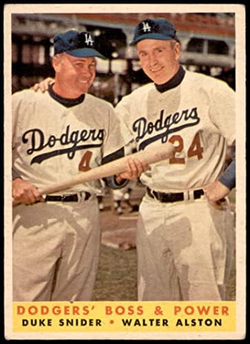 1958 TOPPS 314 Dodgers 'Boss & Power Walter Alston / Duke Snider Los Angeles Dodgers VG Dodgers