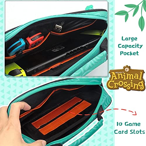 Eamily torbica za Switch/Switch OLED, prenosiva putna torba za prelazak životinja sa 10 držača za kartice za igre i podesivom naramenicom