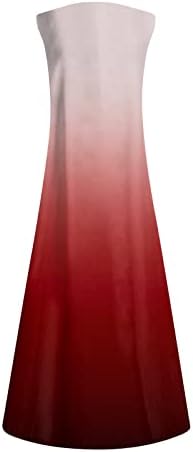 Ženske ležerne haljine i modne klasične V-izrez boje tiskane haljine duge haljine bez rukava